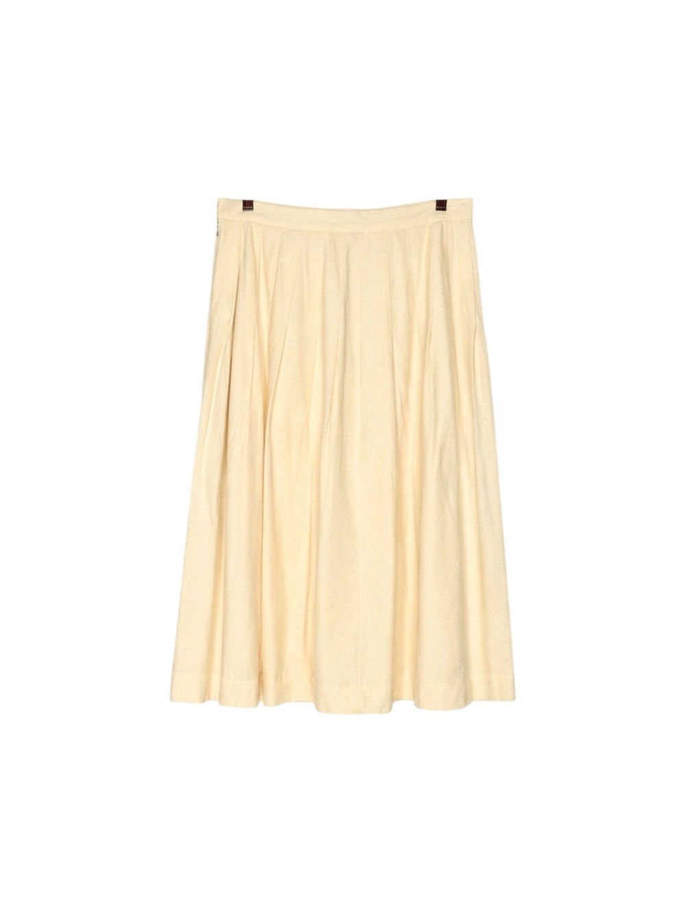 Vintage Talbots USA Worsted Wool Pleated Midi Skirt Buttercream Size 14